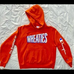 Champion WHEATIES orange hoodie…Large